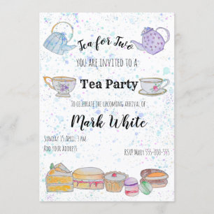Invitation baby shower d'aquarelle (garçon)