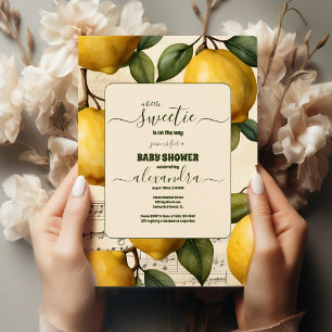 Invitation Baby shower d'aquarelle Lemon Blossom