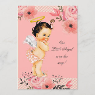 Invitation Baby shower d'aquarelle Little Angel