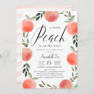 Invitation Baby shower d'aquarelle Little Peach