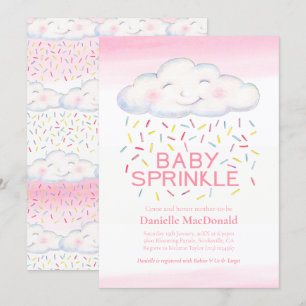 Invitation Baby shower d'aquarelle rose des bonbons