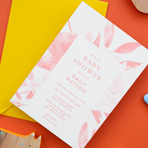 Invitation Baby shower d'aquarelle rose moderne