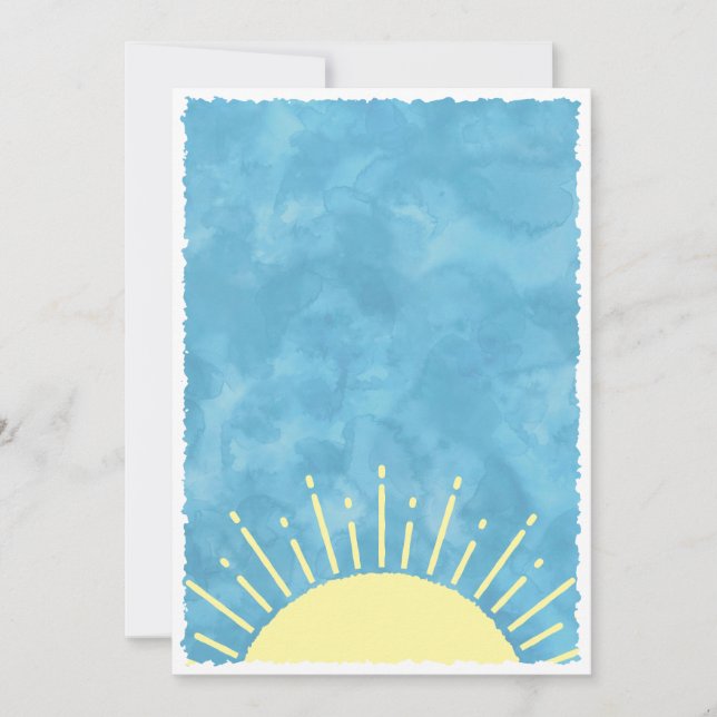 Invitation Baby shower d'aquarelle Sunshine Arrière - plan pe (Devant)