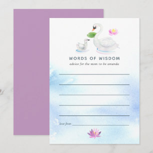 Invitation Baby shower d'aquarelle Swan Mère Conseil