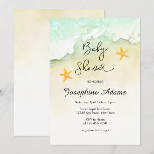 Invitation Baby shower d'aquarelle tropicale Ocean Beach