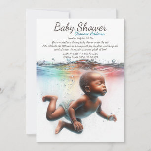 Invitation Baby shower d'aquarelle Underwater Dreams