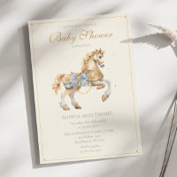 Baby shower d'aquarelle vintage Carousel Horse
