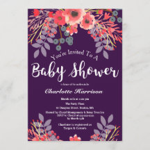 Baby shower d'aquarelle violet à bijou