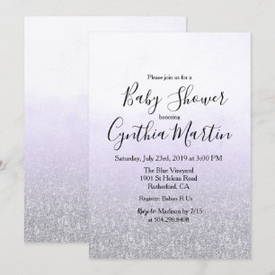 Invitation Baby shower d'aquarelle violet de lavan