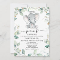 Baby shower d'arachide d'éléphant vert de feuillag
