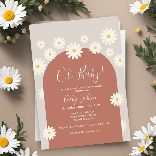 Invitation Baby shower d'arc de fleur marais (Créateur téléchargé)