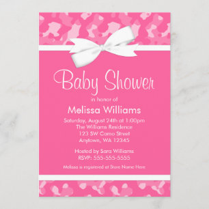 Invitation Baby shower d'arc imprimé par camouflage rose