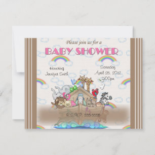 Invitation Baby shower d'arche de Pink Noah