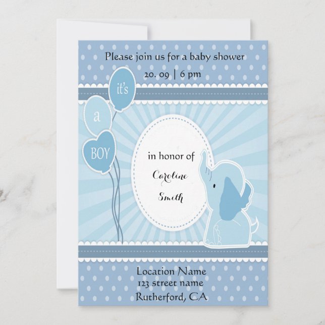 Invitation Baby shower d'arrivée des bébés garçons (Devant)