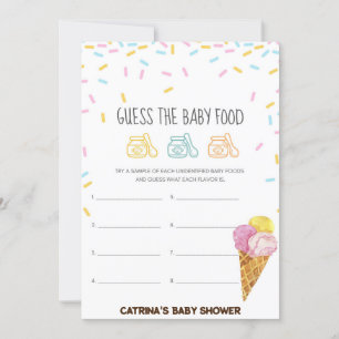 Invitation Baby shower d'arrosage de crème glacée -Nom modifi
