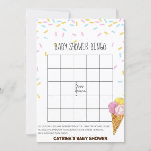 Invitation Baby shower d'arrosage de crème glacée -Nom modifi