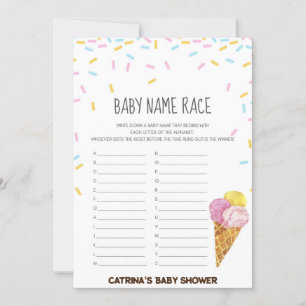 Invitation Baby shower d'arrosage de crème glacée -Nom modifi