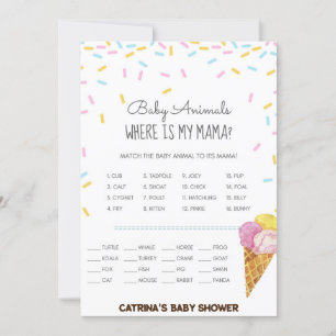 Invitation Baby shower d'arrosage de crème glacée -Nom modifi