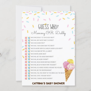 Invitation Baby shower d'arrosage de crème glacée -Nom modifi