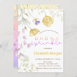 Invitation Baby shower d'arrosage Fleur sauvage bébé