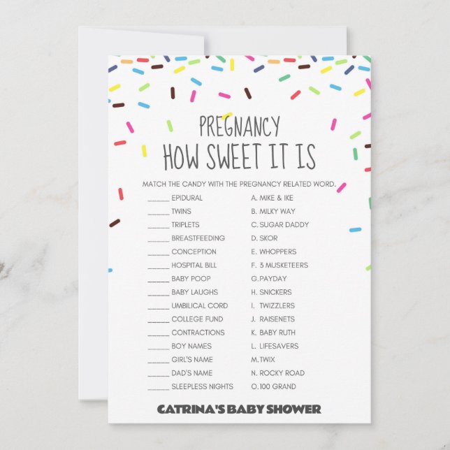 Invitation Baby shower d'arrosage - Nom modifiable, 5x7 (Devant)