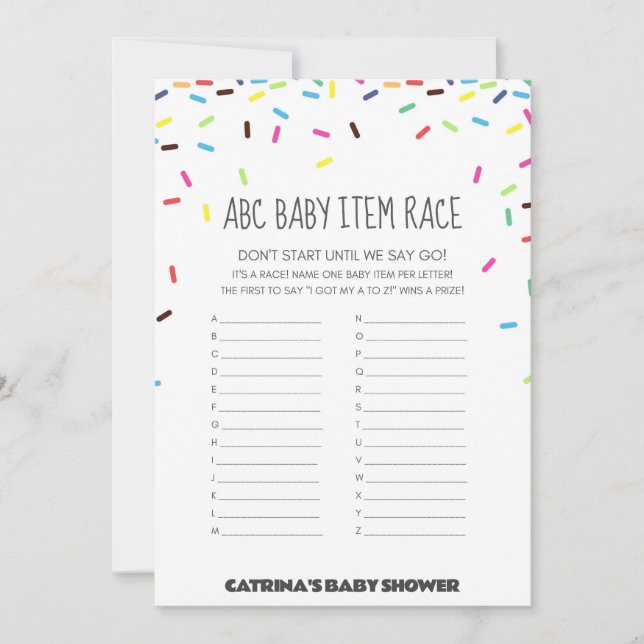 Invitation Baby shower d'arrosage - Nom modifiable, 5x7 (Devant)