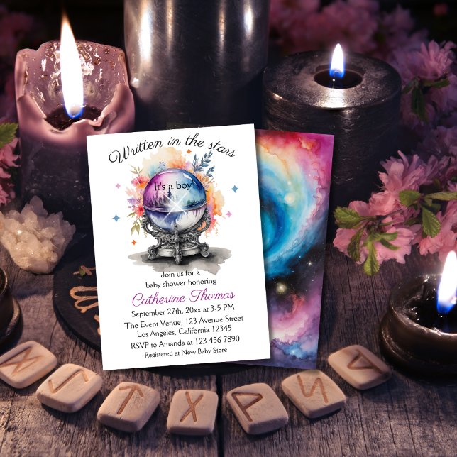 Invitation Baby shower d'astrologie du cristal céleste (Créateur téléchargé)