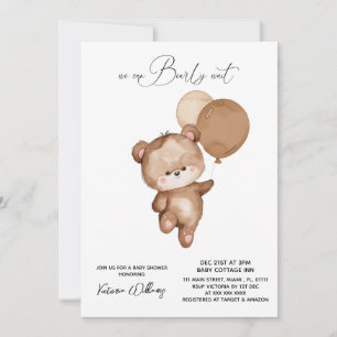 Invitation Baby shower d'attente Brown de l'ours