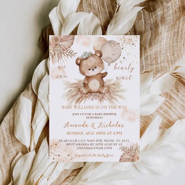 Invitation Baby shower d'attente de l'ours (Créateur téléchargé)