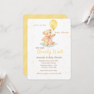 Invitation Baby shower d'attente de l'ours en peluche