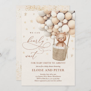 Invitation Baby shower d'attente de l'ours en peluche Neutre