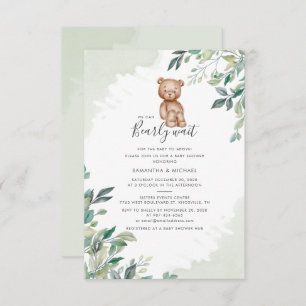Invitation Baby shower d'attente précoce Eucalyptus Foliples