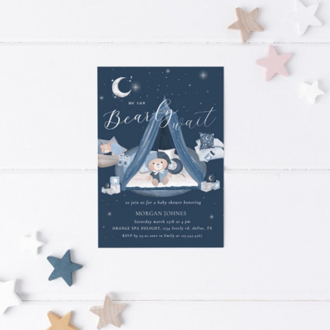 Invitation Baby shower d'attente rapide céleste (Créateur téléchargé)