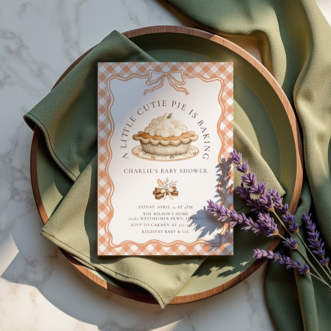 Invitation Baby shower d'automne à la tarte à la croûte Coque (Créateur téléchargé)