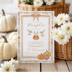 Invitation Baby shower d'automne Boho pour petite fille Citro