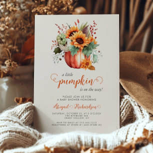 Invitation Baby shower d'automne de fleurs de tournesol peu C