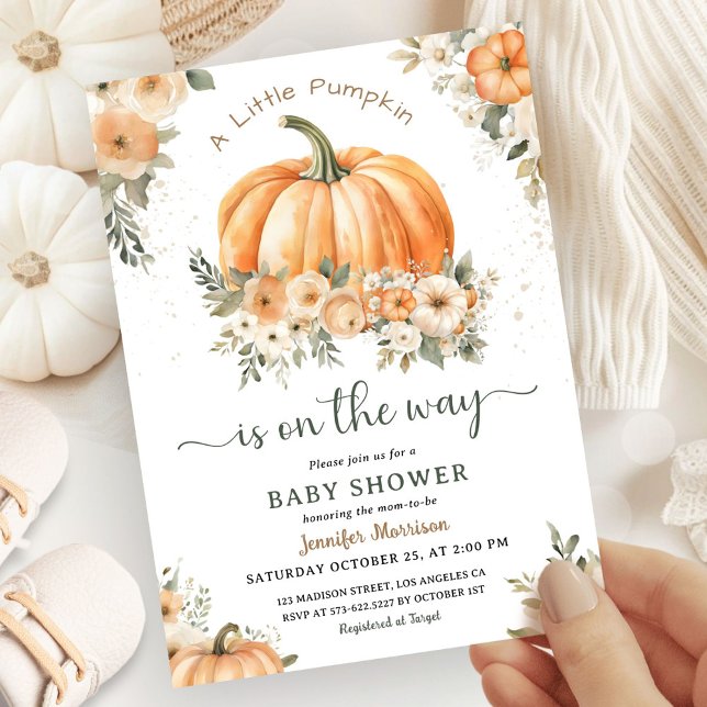 Invitation Baby shower d'automne des petits Citrouilles Neutr (Créateur téléchargé)