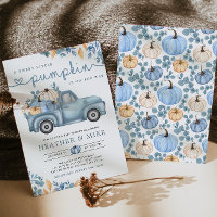 Baby shower d'automne doux Petit Citrouille bleu