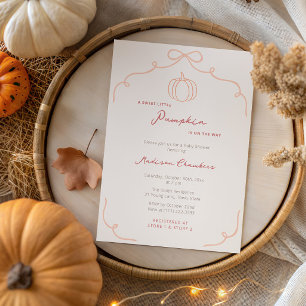 Invitation Baby shower d'automne doux petit Citrouille tiré à