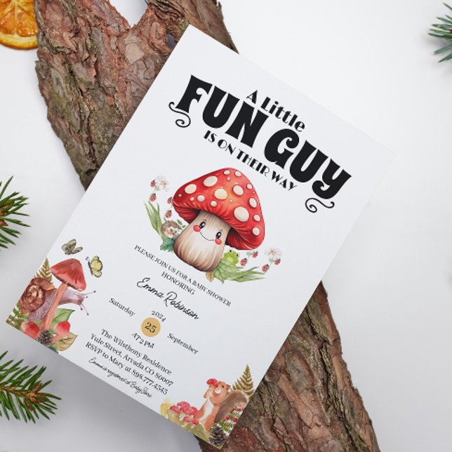 Invitation Baby shower d'automne du champignon Snail Woodland (mushroom baby shower baby shower invitations rustic woodland forest whimsical mother to be)