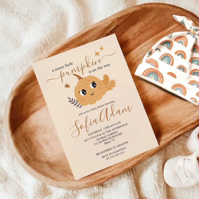 Invitation Baby shower d'automne du Citrouille doux (Créateur téléchargé)
