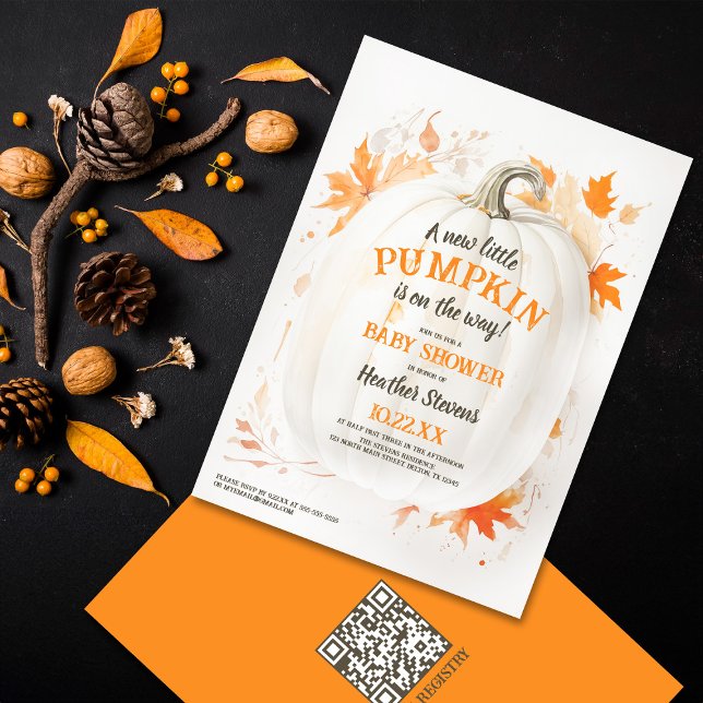 Invitation Baby shower d'automne du petit Citrouille (Créateur téléchargé)