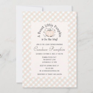 Invitation Baby shower d'automne du petit Citrouille neutre p