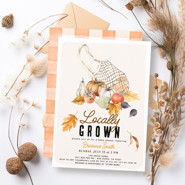 Invitation Baby shower d'automne du sac de marché français cu (Créateur téléchargé)