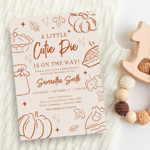 Invitation Baby shower d'automne Little Cutie Pie