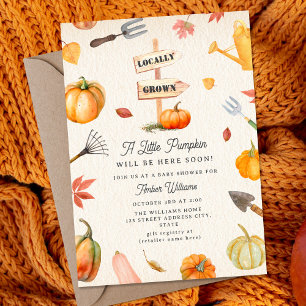 Invitation Baby shower d'automne neutre citrouille Patch