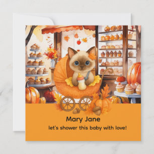 Invitation Baby shower d'automne pour Amoureux de les chats
