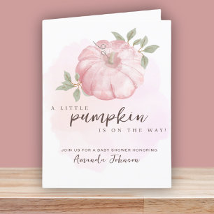 Invitation Baby shower d'automne rose Little Citro