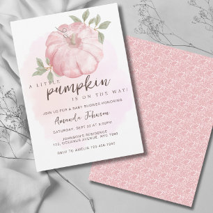 Invitation Baby shower d'automne rose Petit Citrouille