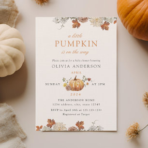 Invitation Baby shower d'automne rustique Elegant Petit Citro